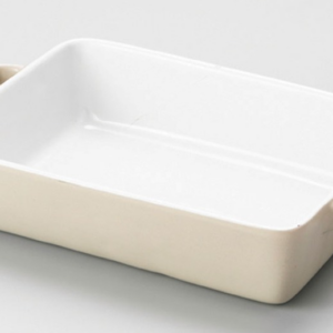 TRAVESSA PORCELANA RETANGULAR COM ALÇA MD 42 CM