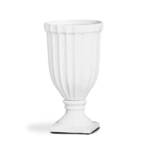 VASO PORCELNA CANELADO BRANCO G 40 ALTX20 DIAM