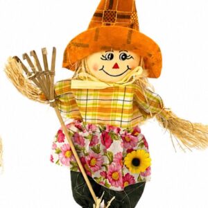 ESPANTALHO DE MESA CHAPEU RETALHO LARANJA