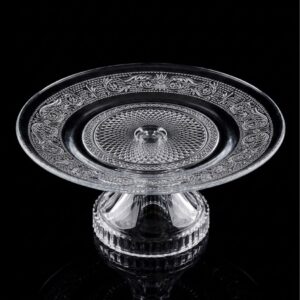 Peça cristal redonda decorada c/pe pq 25 cm