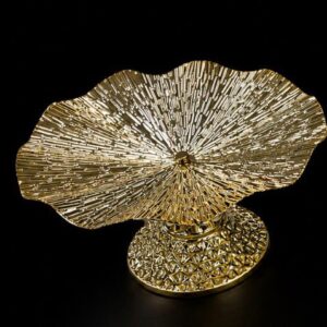 SUPORTE REDONDO DOURADO ESPELHADO FLEUR GD 30X17 CM