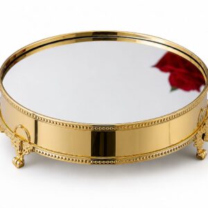 SUPORTE REDONDO DOURADO ESPELHADO BASIC PQ 30X8CM/SUPORTA 15 KG