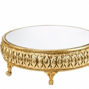 SUPORTE REDONDO DOURADO ESPELHADO DUBAI PQ 20X7 CM