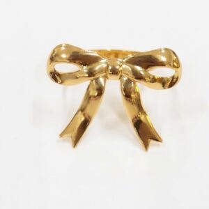 PORTA GUARDANAPO RIBBON LAÇO DOURADO